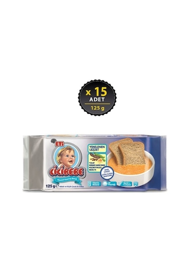Cicibebe Şekersiz Ekmek 125 G X 15 Adet