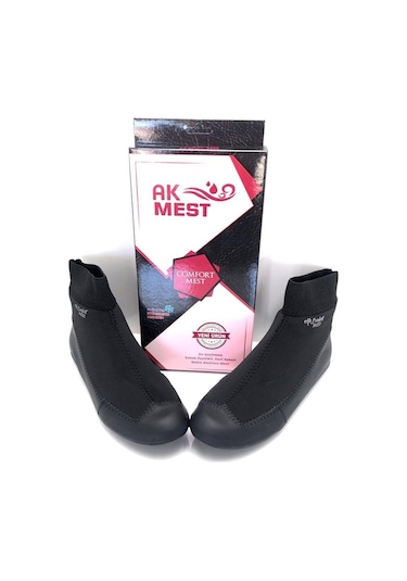 Hakiki Deri Termal Karnili Comfort Çorap Mest Siyah