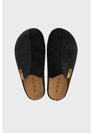 Buratti Keçe Kışlık Ev Erkek Terlik 6711004 Antrasit