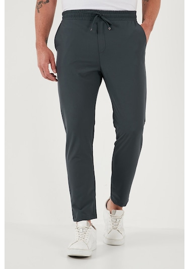 Buratti Streç Regular Fit Normal Bel Düz Paça Jogger Erkek Pantolon Cf25617801 Yeşil