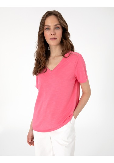 Pierre Cardin Kadın Pembe Tişört 50301461-vr041 Pembe