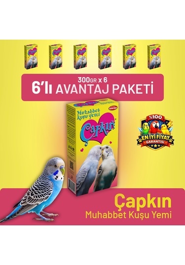 Çapkın Muhabbet Kuşu Yemi - 6 Adet 300 G