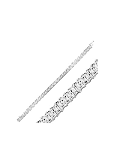 Lazerli Su Yolu Pırlanta Baget Bileklik