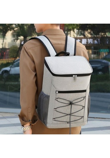 Suntek Yalıtımlı Soğutucu Sırt Çantası Plaj Gri