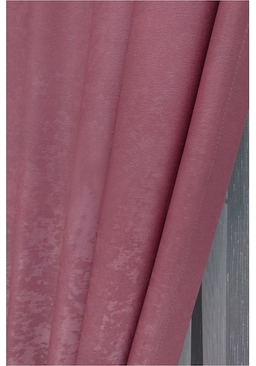 Evdepo Home Pembe Düz Renk Pileli Soft Fon Perde Pile Tek Kanat Pembe