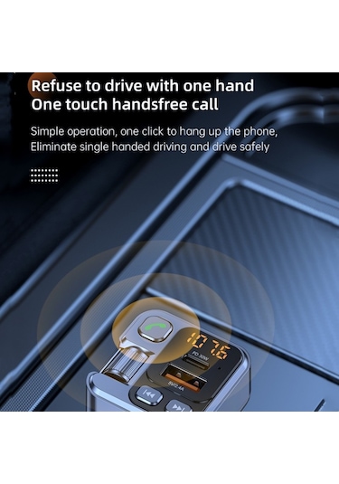 T16 Mp3 Çalar Hızlı Şarj Cihazı Kablosuz Bluetooth 5.1 Fm Verici Eller Serbest Araç Kiti