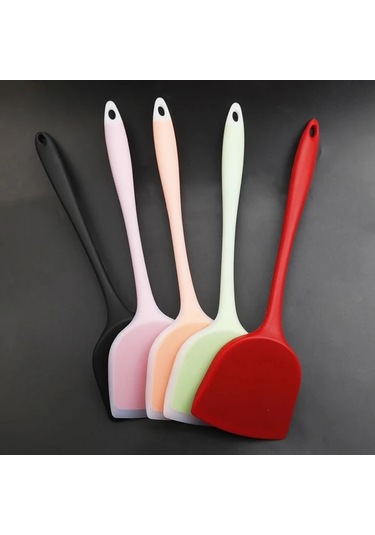 Chuangyinshop Yeşil Silikon Spatula, Yapışmaz Tava Özel, Yüksek Isıya Dayanıklı, Kalın Mutfak Aletleri Yeşil