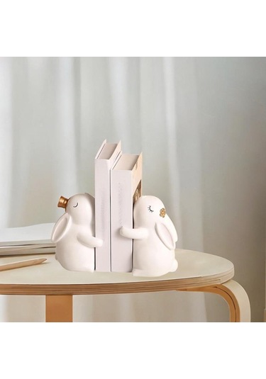 Suntek 2 Adet Reçine Tavşan Heykelcik Heykeli Süslemeleri 11cmx12cmx15cm