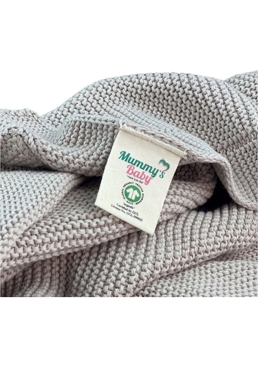 Mummy's Baby Tencel Örgü Bebek Battaniyesi 80 100 Gri
