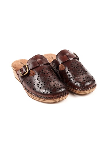 Forelli 80625-h Cary Kahverengi Kadın Hakiki Deri Terlik Kahverengi