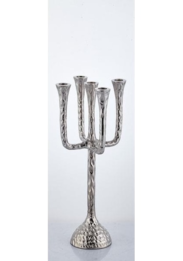 Lamedore Cactüs Small Candlestand 5 Lıghts Nickel 15x15x44 Cm Gümüş