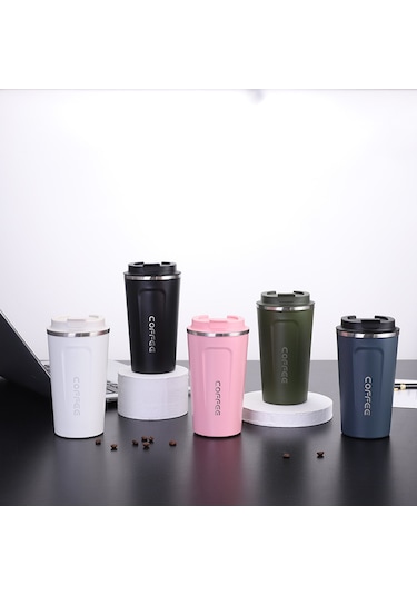 Samdoo 510ml Siyah 304 Çelik Vakumlu Termos Bardak, Dışarıda, Arabada Kullanıma Uygun, Isı Saklama Özelliği, Stokta Var Siyah