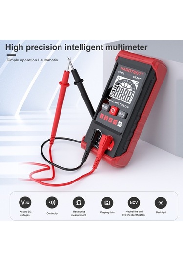 Diğer Habotest Ht123 Otomatik Aralık Multimetre, 2.000 S Siyah & Kırmızı