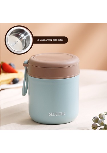 Paslanmaz Çelik Süt Termos Bardağı-mavi