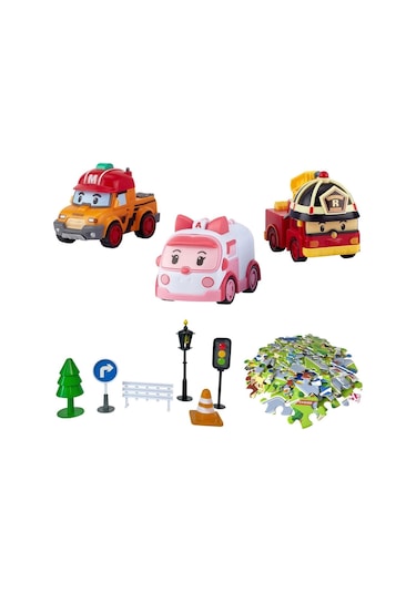 Polı Zr-913 Robocar Poli Gogo City Seri Ambar,roy,mark Oyun Seti Standart
