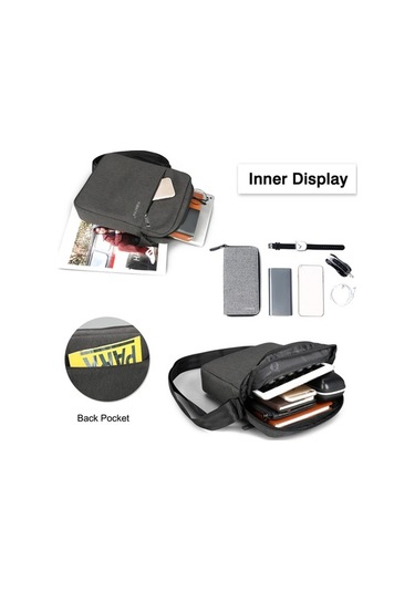 Jialan Erkek Omuz Çantaları Çapraz Askılı Çanta İç Çerçeve Sırt Ow Gri