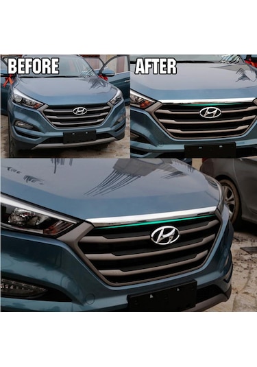 Hyundai Tucson Kaput Ucu Panjur Üst Kromu Nikelajı 2015-2018