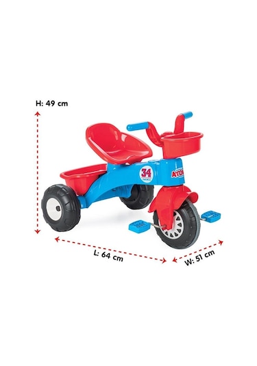 Pilsan Atom 3 Tekerlekli Bisiklet - Kırmızı / Mavi