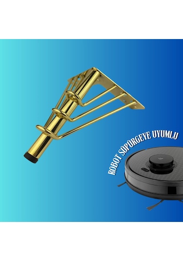 15 Cm Metal 3 Telli Koltuk Ayağı Mobilya Ayağı Ünite Ayağı Konsol Ayağı Puf Berjer Ayağı 4 Adet Gold