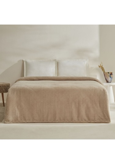 Raunda Tek Kişilik Wellsoft Battaniye Ekru Beyaz