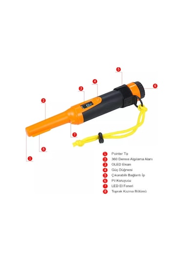Metal Altın Dedektörü HS-10 10 Metre su geçirmez ekranlı pointer