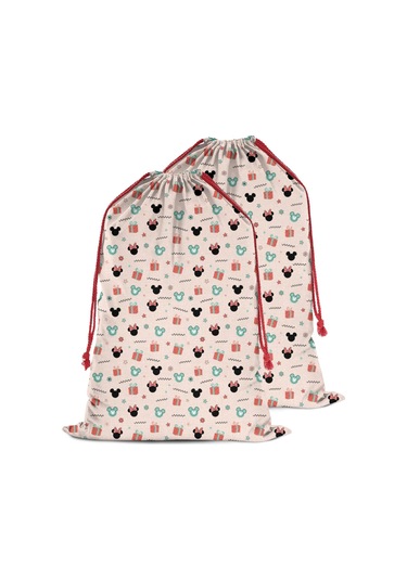 Büyük Noel Baba Hediye Çantası, Pamuklu Kordonlu, Yeniden Kullanılabilir Noel Kartun Simgesi