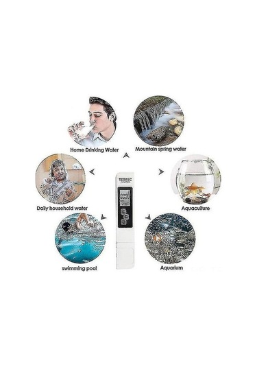 Trendooze Su Kalitesi Ölçer - Akvaryum Ve Havuz İçin, Kapsamlı Test Cihazı, Lcd Ekranlı Saflık Aracı