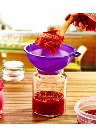 Periboia Kavanoz Hunisi - Konserve Reçel Hunisi Geniş Ağızlı Karışık Renkli