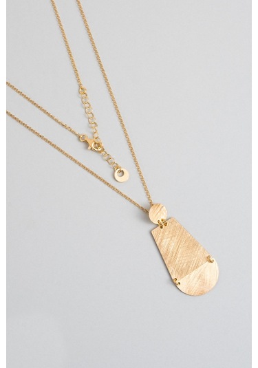 Kızıl Kum 18 Ayar Sarı Altın Kaplama 45 Cm Gümüş Tasarım Kolye