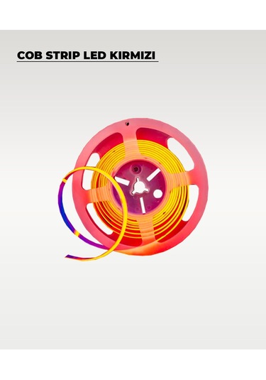 12v Cob Şerit Led Kırmızı Işık - Metrede 360 Led - 5 Metre 5 METRE