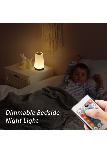 Maiyame Renk Değiştirebilen Dokunmatik Usb Şarjlı Ahşap Desenli Led Gece Lambası - Göz Koruyucu 360 Aydınlatma Diğer