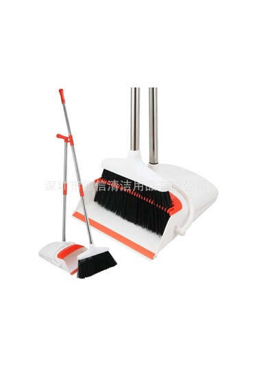 Üretici Toptan Ev Seti Süpürge Ve Faraş Kombinasyonu Yapışmaz Saç Süpürgesi Katlanır Süpürge Uzun Kazıyıcı Faraş Siyah