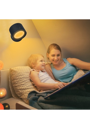 Ximistore9 Siyah Manyetik Duvara Takılabilir Duvar Lambası - İnsan Algılama, 3 Renk Tonu Okuma Işığı Parlaklık Ayarlı , Rgb Stüdyo Işığı, Dokunmatik Ve Kumanda Kontrol, Zamanlayıcı, 2000mah Pil Siyah