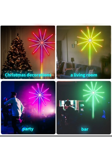 Gökkuşağı Işıkları Kumandalı Şerit Led Rgb Ritimli Akıllı Işıklar Çok Renkli