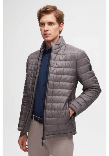 Ds Damat Slim Fit Gri Rüzgar Geçirmez Elyaf Dolgulu Mont 3HF07ORT04262 Gri