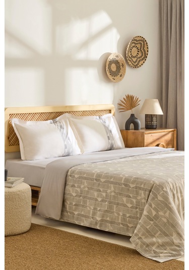 Kaşmir Home Reno %100 Pamuk Çift Kişilik Nevresim Takımı Antrasit Antrasit