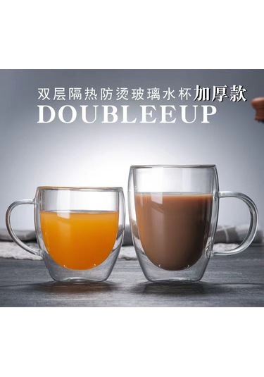 Ranyeek 350ml Bakırcam Cam Bardak, Isı Dayanıklı, Ev Kullanıma İdeal, Meyve Suyu-kahve-süt İçin, Eldivenli, Şeffaf, Konforlu Kullanım Şeffaf