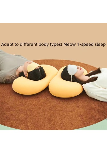 Yunboo Yumuşak Hafıza Köpük Kedi Şekilli Boyun Destekli Yatağa Uyumlu Uyku Yastığı, Ticari Satış İçin Mavi 35x55cm, 500g Mavi