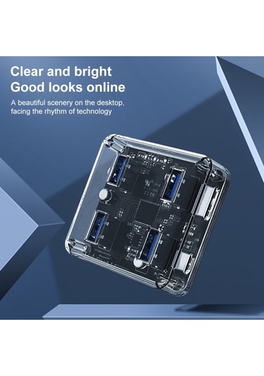 Usb3.0 4'ü 1 Arada Masaüstü Şeffaf Hub Diğer