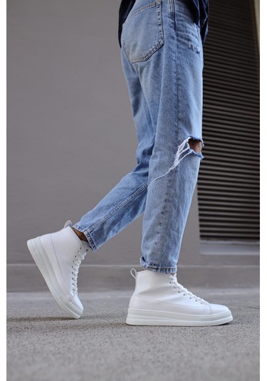 Knack Yüksek Taban Ayakkabı C-030 Beyaz Beyaz