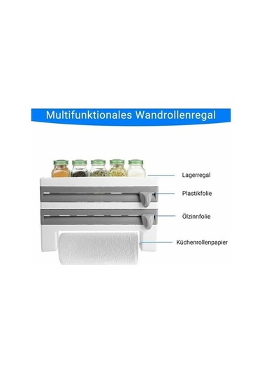 Novahub Alüminyum Folyo Ve Streç Sarma Dispenseri, Mutfak Banyo İçin, Keskin Bıçaklı, Duvara Montajlı, Pratik Tutucu Diğer