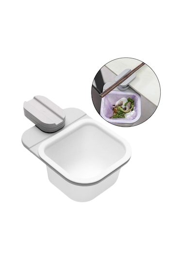 Suntek Yurt Masası Için Plastik Mini Çöp Kutusu Dönen Yaratıcı Beyaz Gri Beyaz - Gri