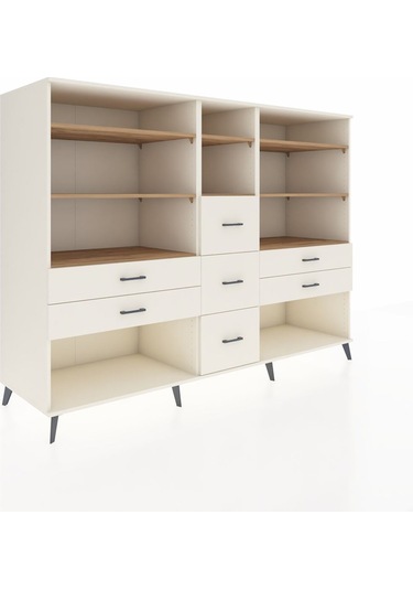 Kronos Dolap 8 Raflı 7 Çekmeceli 220x59x163 Aytaşı-çam/aytaşı Aytaşı-çam/aytaşı