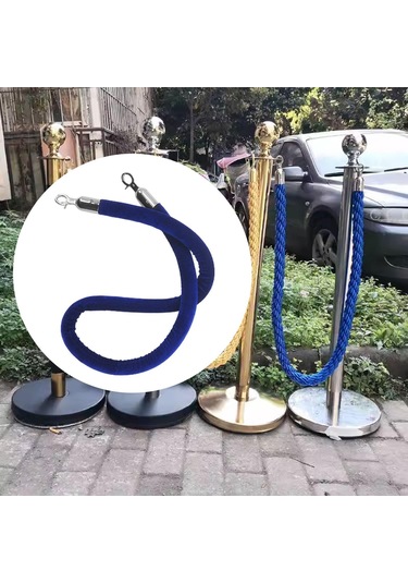 Suntek 59 Inç Kalabalık Kontrol Bariyer Halatı Şık, Kuyruk Gümüş Snap Hook