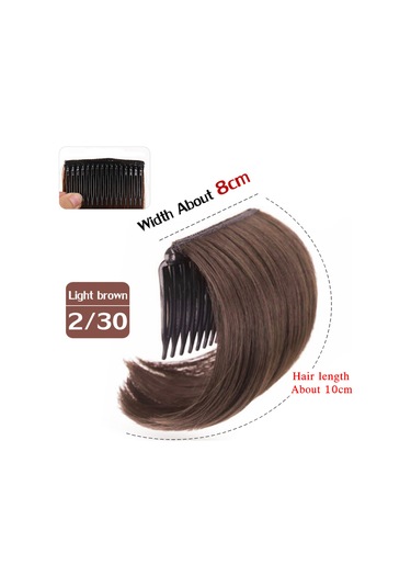 Hangfox Kadınlar İçin Doğal Materyal Kısa Saçlı Saç Takımı, Ön Bölge Saç Eklentisi, Kıvırcık Saç Stili, Hafif Kahve Rengi, Saç Hacmi Artırıcı, Tıraşsız, Taraklı