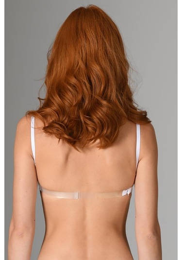 Nbb Kadın Beyaz Straplez Şeffaf Sütyen