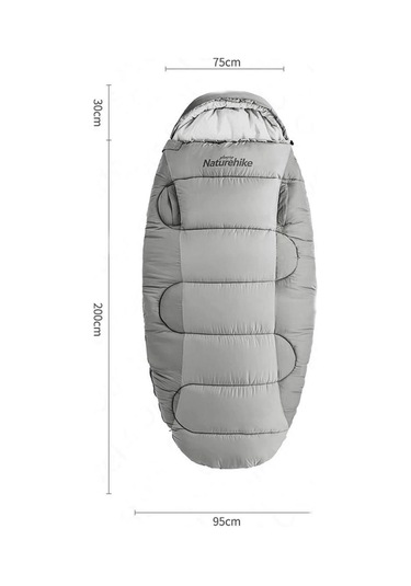 Naturehike Ps400 Oval Ultralight Uyku Tulumu -12 C Cloudy Grey Cloudy Grey - Right Gri