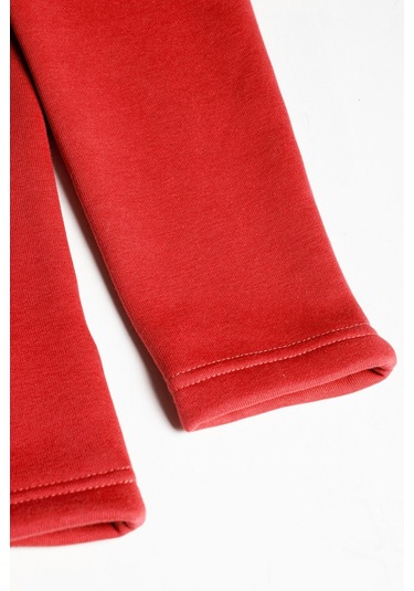 Erkek Açık Kırmızı Yarım Fermuarlı Basic Düz Sweatshirt Açık Kırmızı