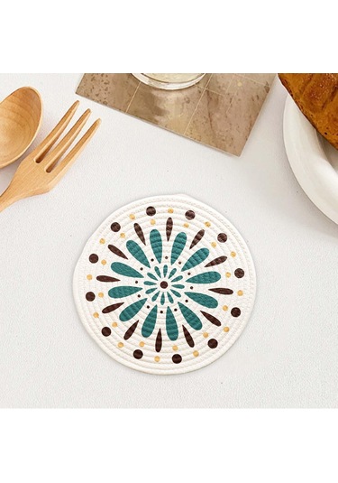 Suntek Dokuma Yuvarlak Servis Altlığı 12cm Örgülü Stil-a Stil A Diğer