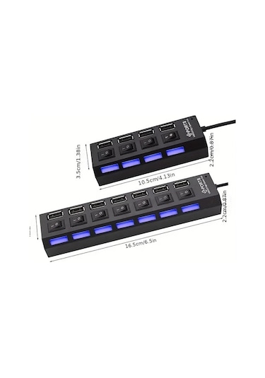 Willowhaven 4 Portlu Usb 2.0 Hub - Bağımsız Port Kontrollü Güç Anahtarlı Usb Genişletici